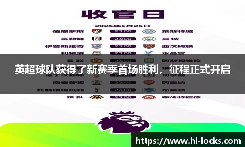 英超球队获得了新赛季首场胜利，征程正式开启